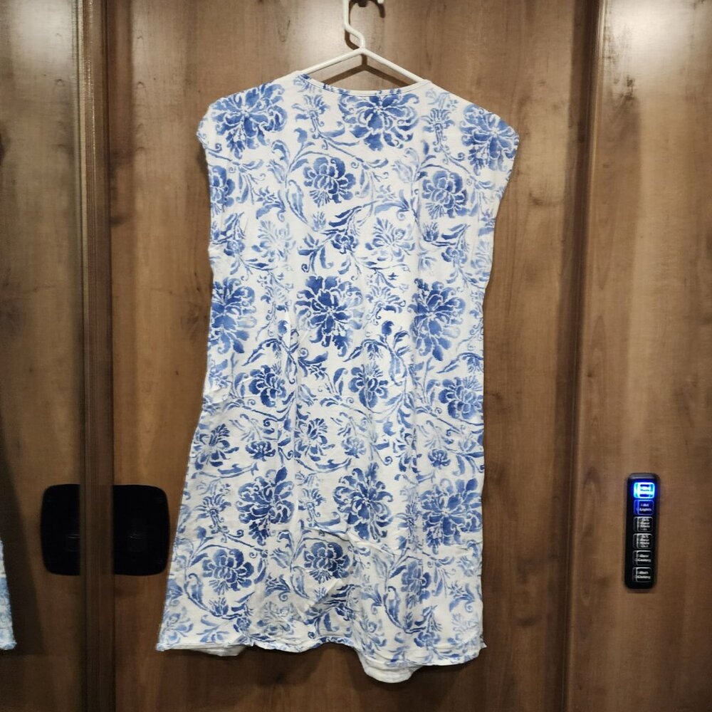 Ralph Lauren Blue Toile Women's Sleep Shirt | Large - Picture 2 of 3